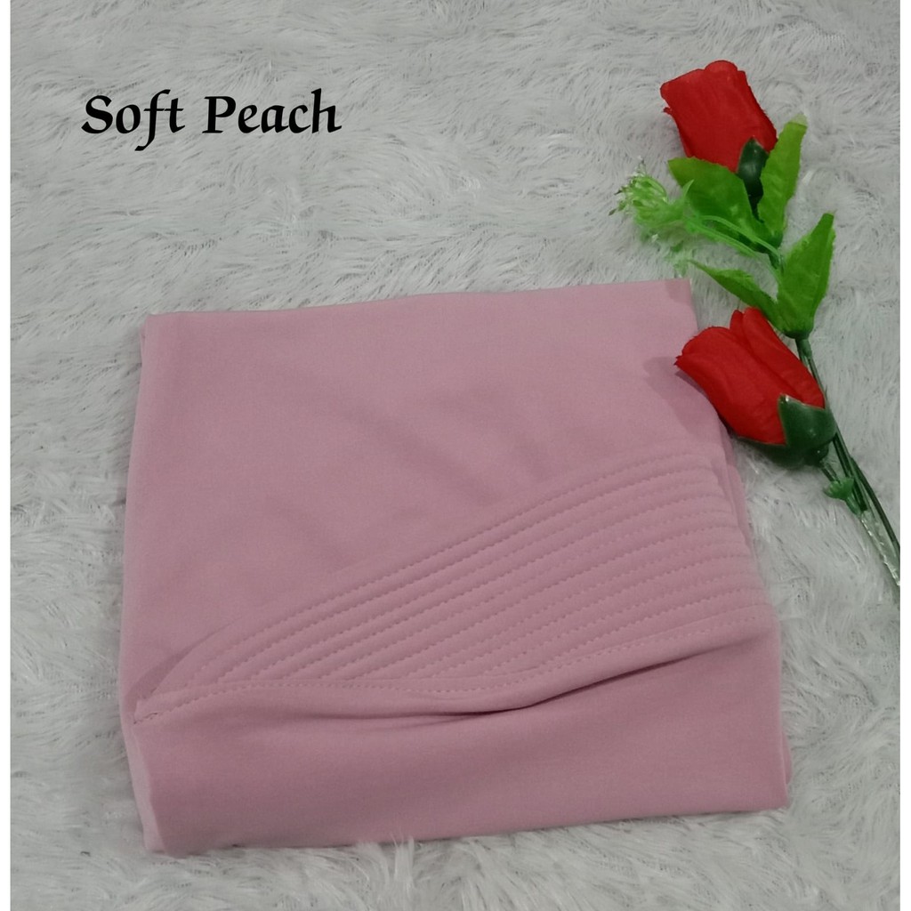 Best Seller...!!! Bergo Oval Polos / Hijab Harian Simple-Soft Peach