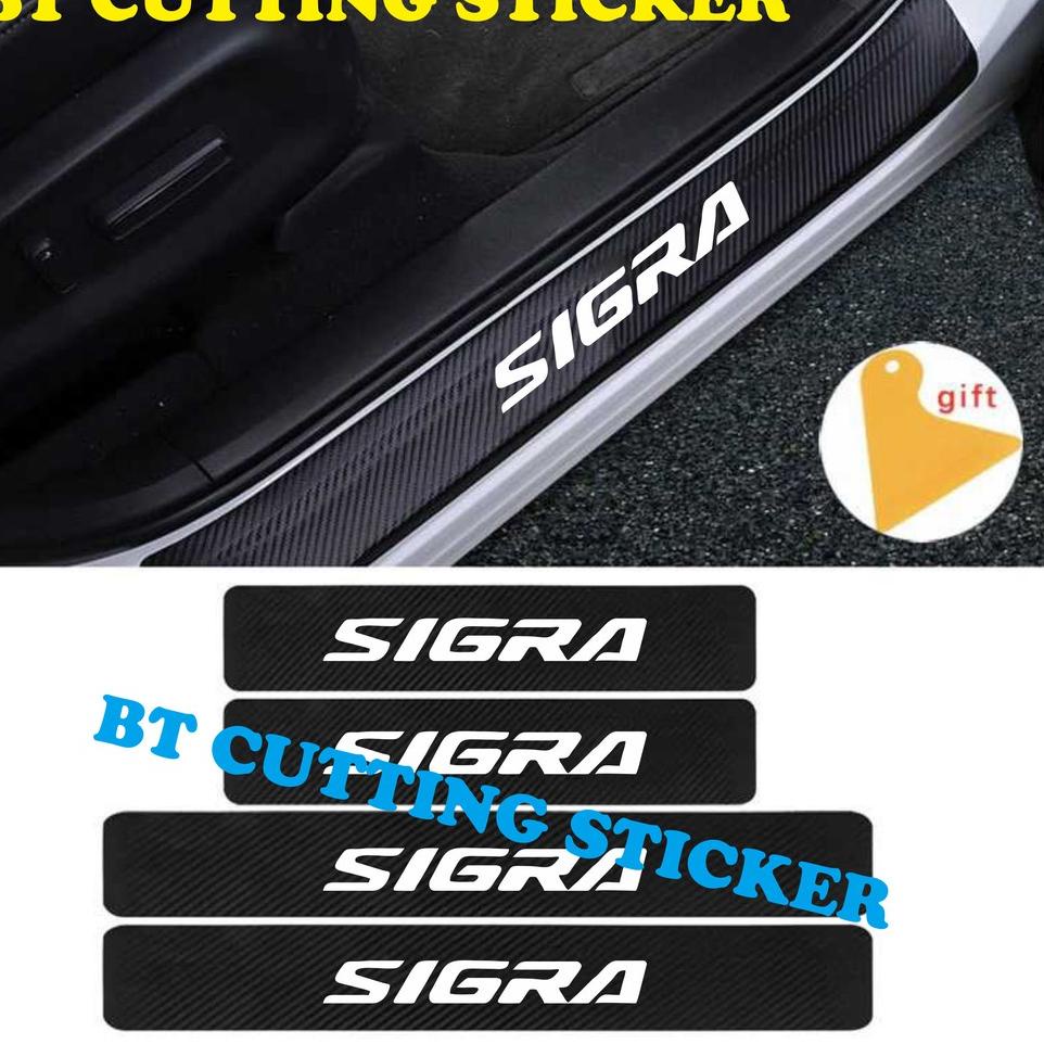 [KODE K8D8A] 4 pecs stiker carbon 3D stiker pengaman pintu mobil daihatsu sigra stiker mobil sigra s