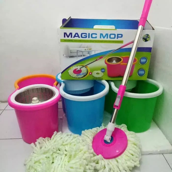 Spin Mop Sinda / Alat Pel Lantai Super Mop Alat Pembersih Lap Pel / Magic Mop / Pel Otomatis