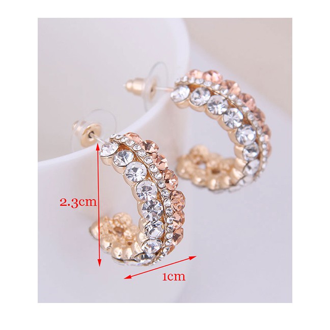 LRC Anting Tusuk Fashion Gold 925 Silver Needle Flashing Earrings A59881