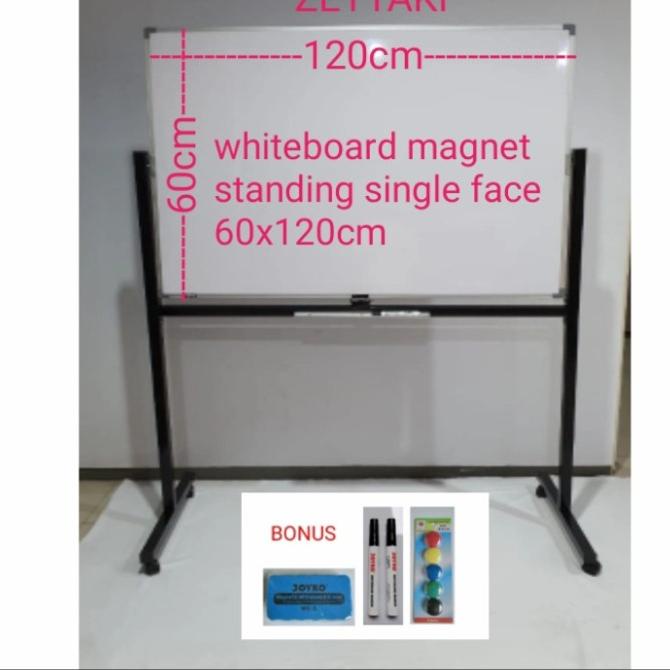 

Office & Stationery | Alat Tulis | Papan Tulis Whiteboard Standing Magnet Single Face Zettaki 60X120Cm | Best Seller