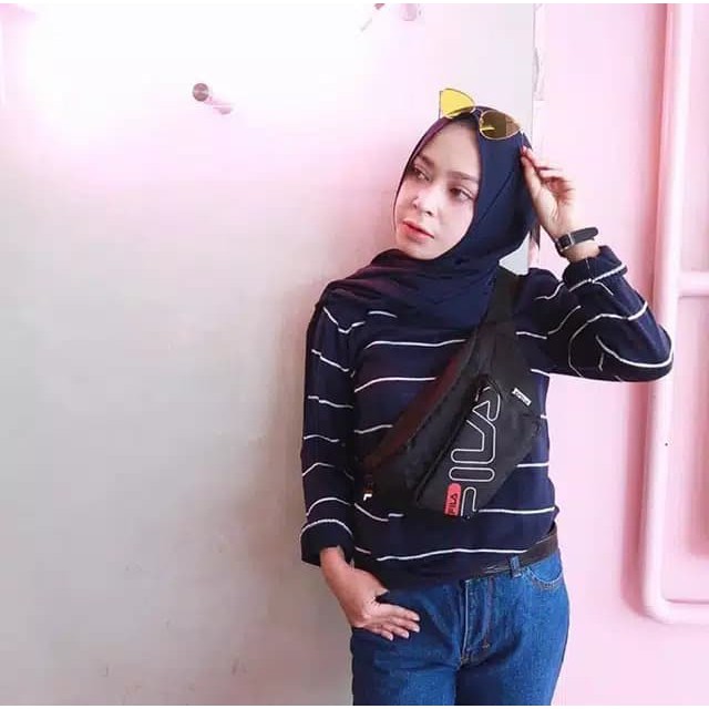 Promo 7.7 Baju Atasan Wanita Terbaru Sweater Rajut Halus Adeline Stripe