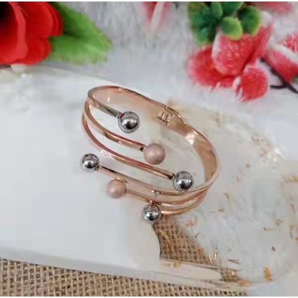 Gelang Titanium Biji Bola Perhiasan Fashion L49.50