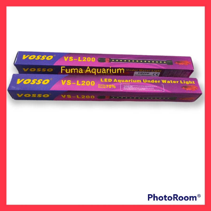 Lampu Celup Aquarium T4 COSMO/VOSSO VS-L200 nyala Putih Biru 20cm 1.4 watt