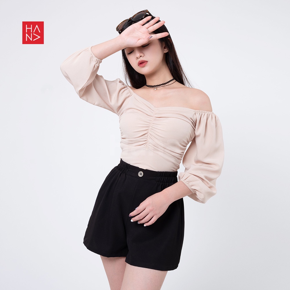 Hana Fashion - Hailee Sabrina Blouse Wanita / Atasan Crop Wanita - TS293