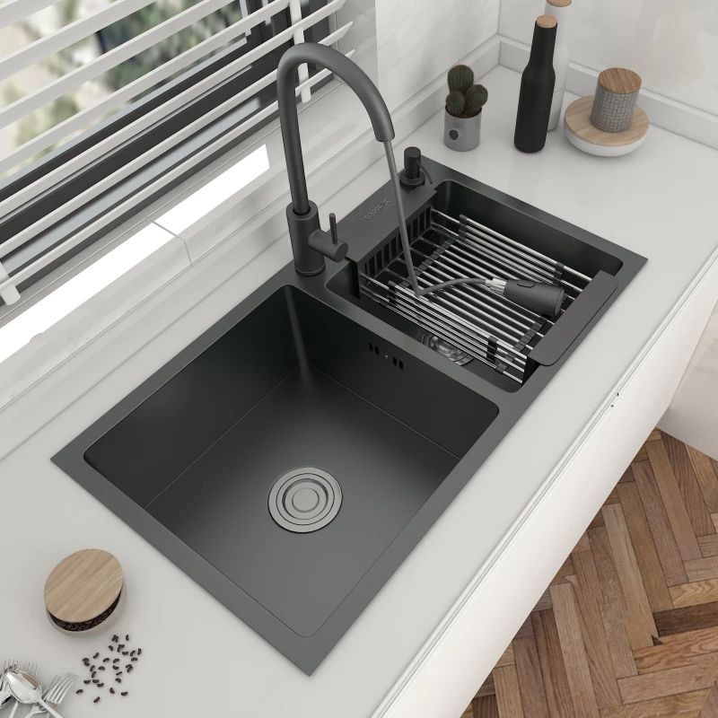 Paket Lengkap Bak cuci piring ONAN ORIGINAL 8245 BLACK KITCHEN sink Hitam