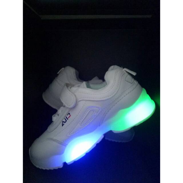 Sepatu Sneaker Running Olahraga Fashion Fila Anak Lampu / Led Import 25 - 36