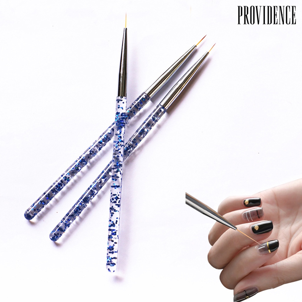 Providence 3Pcs/Set Tip Head Nail Painting Pen Colorful Surface Ultra Thin Sequins Flower Nail Art French Drawing Brush for Manicure