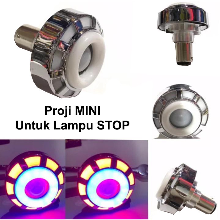 Lampu Stop Rem Motor Projie Model Bulat Rainbow