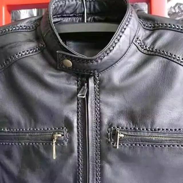 Jaket sulam kulit asli