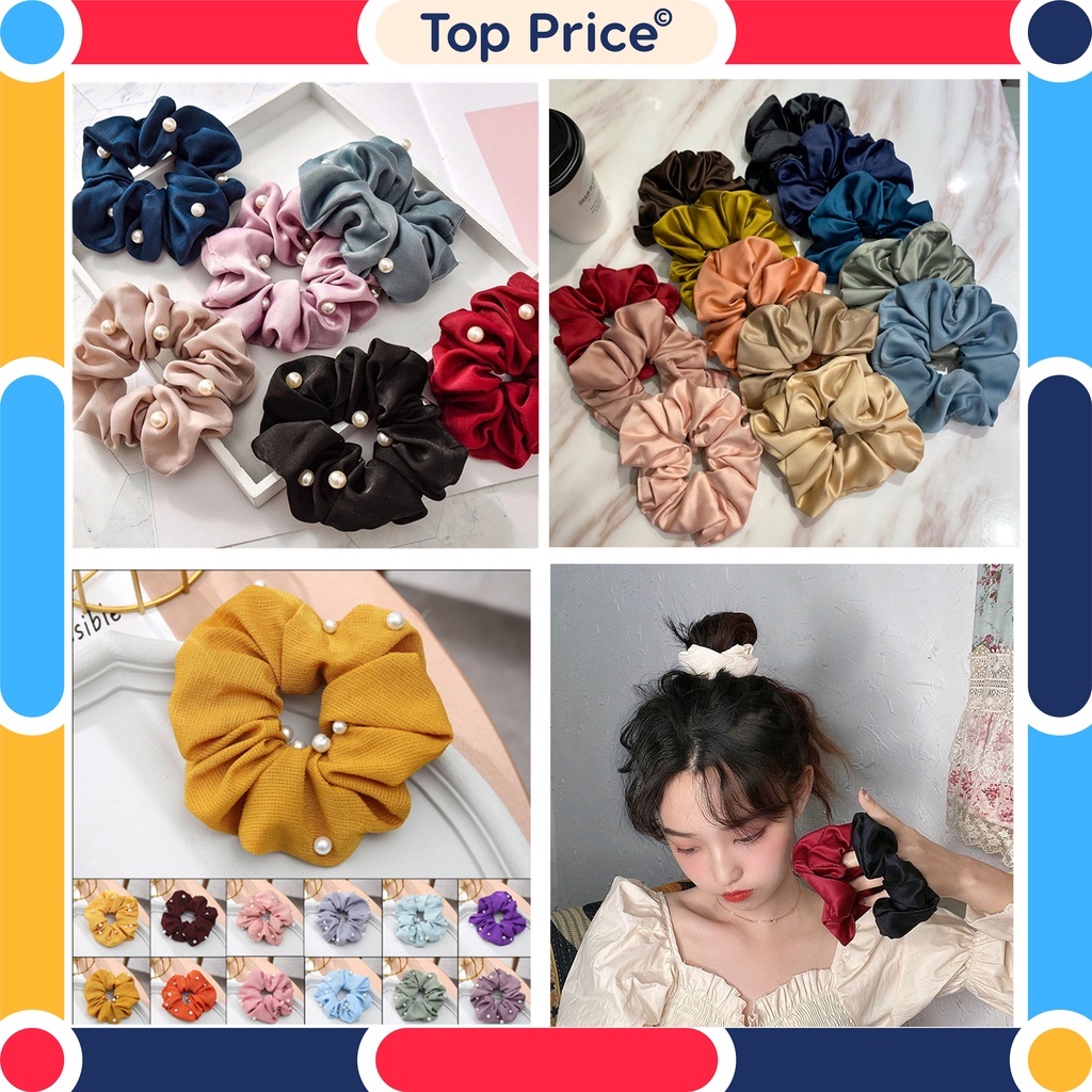 Topprice COD Ikat Rambut Scrunchie Karet Rambut Korea Polos Kunciran  Gelang Wanita AW13 / AW16