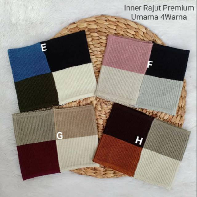 EMPAT WARNA••Ciput rajut•Inner rajut 4 warna•Bandana rajut