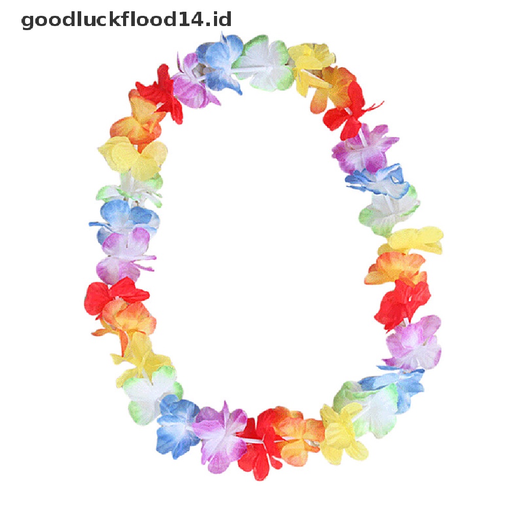 [OOID] 10pcs Hawaiian Flower leis Garland Necklace Fancy Dress Party Hawaii Beach Fun ID