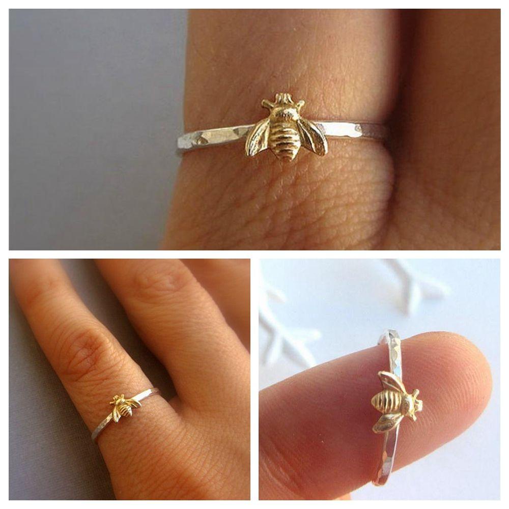 R-flower Bee Finger Ring Hadiah Unik Lucu Perhiasan Pesona Fashion