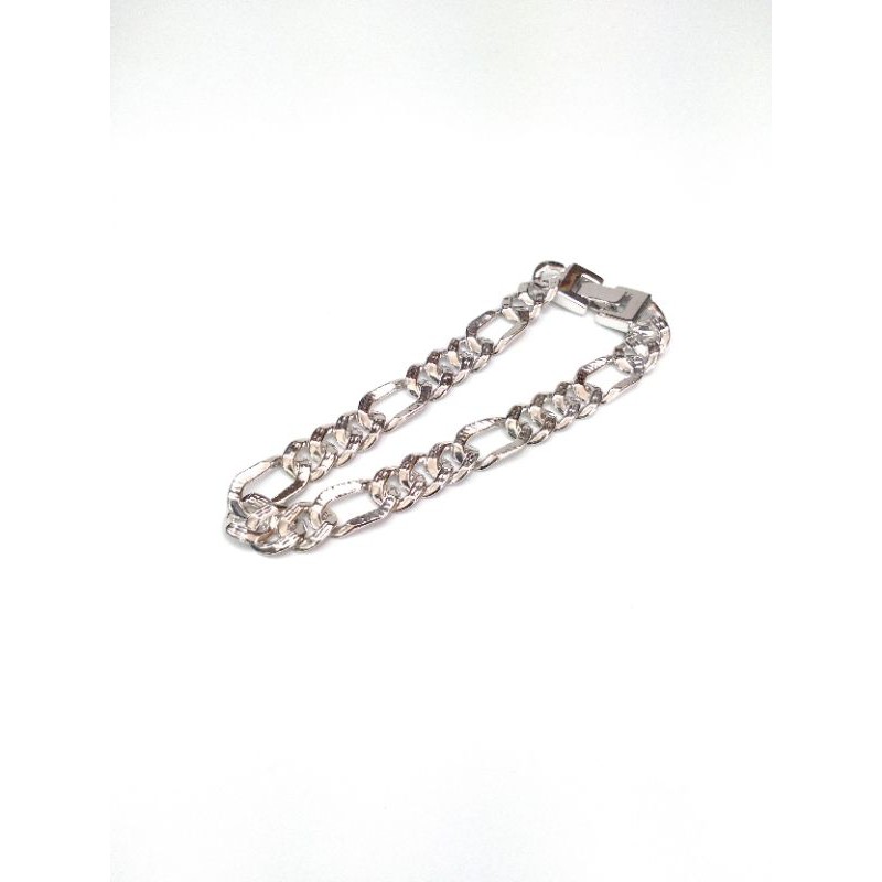 Gelang putih emas kadar 375 model sisik naga kombinasi