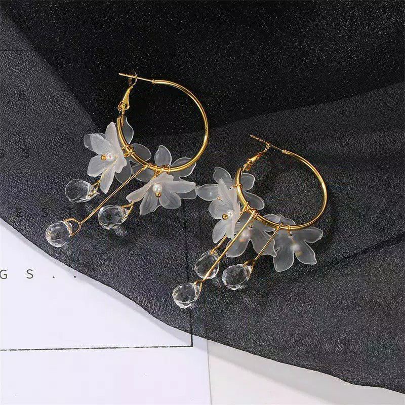 ANT-05 sepasang anting bunga gaya korea style wanita pesta