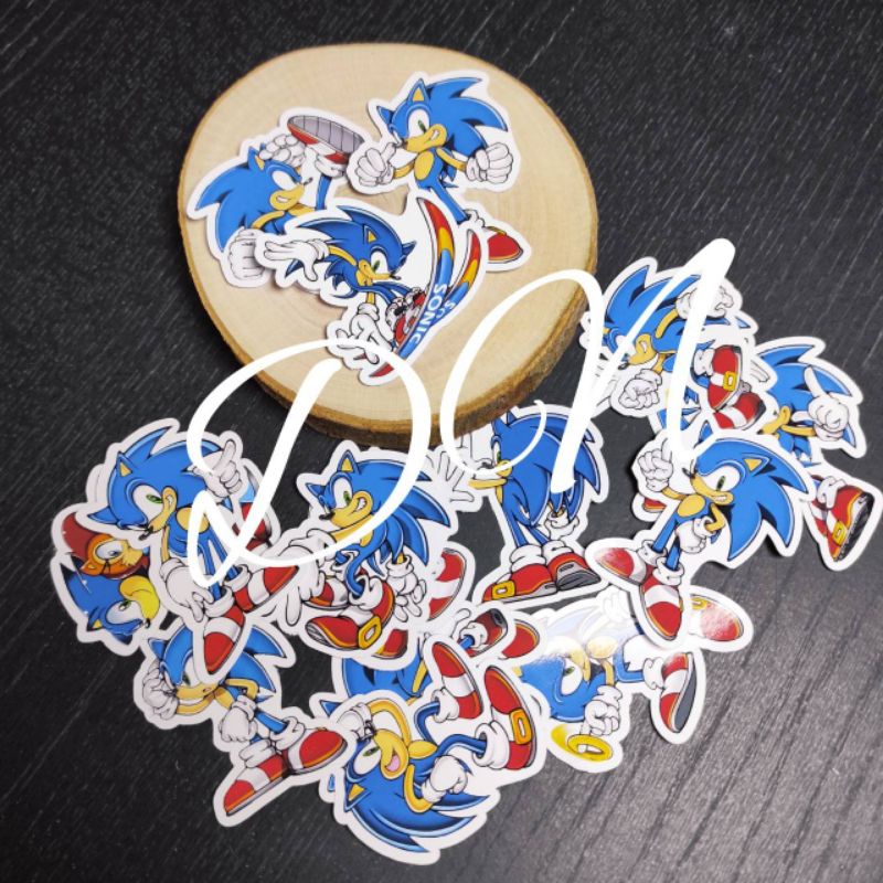 

Stiker kertas gambar sonic 17pcs sticker kertas glossy karakater sonic kartun game