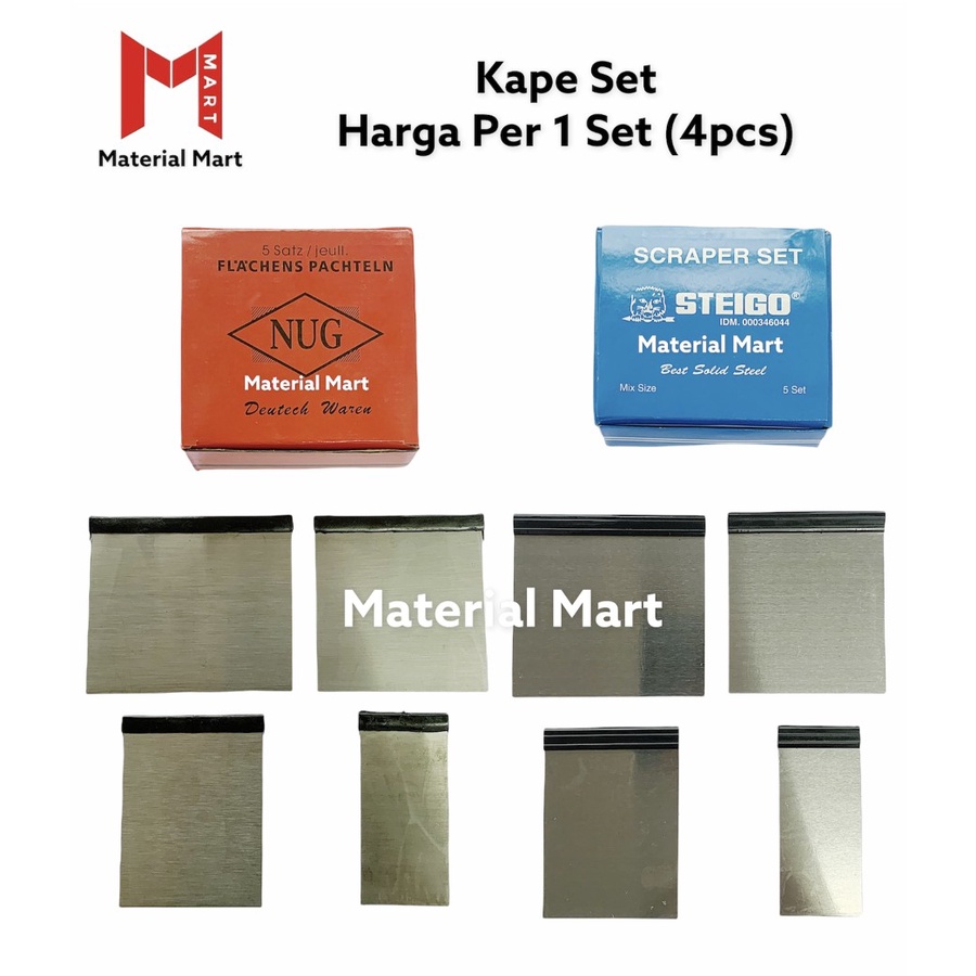 Kape Set Nug ASLI 4 Pcs | Kape Set Steigo ORI | Kapi Set | Scraper Set | Material Mart