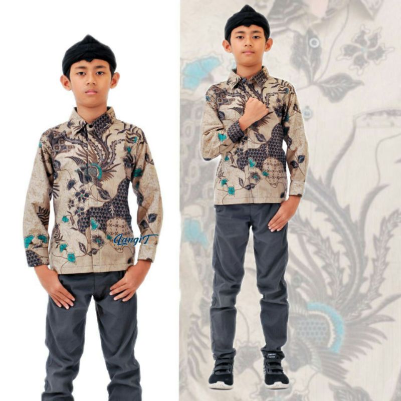 KEMEJA BATIK ANAK LENGAN PANJANG 3-10 TAHUN M L XL XXL BATIK KIDS BATIK PANJANG ANAK