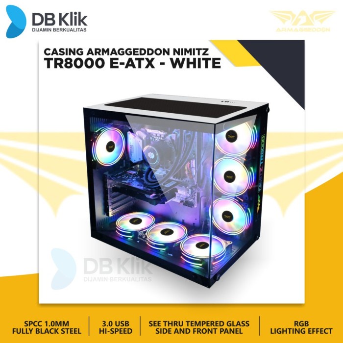 Casing Armaggeddon NIMITZ TR8000 WHITE E-ATX - NIMITZ TR 8000 E-ATX