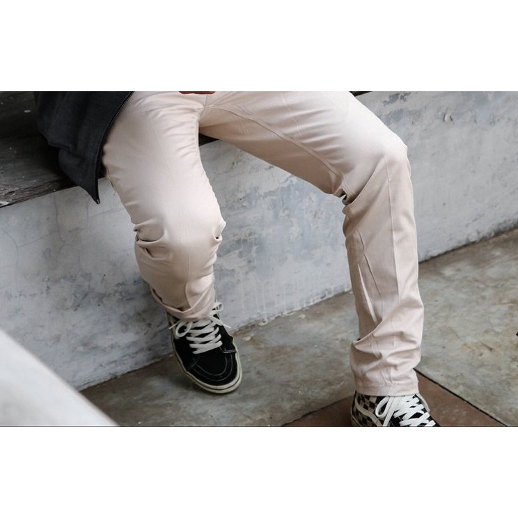 Celana Pria Celana Formal Slimfit Warna Krem Kain Drill size 27-36 Calya Kerja