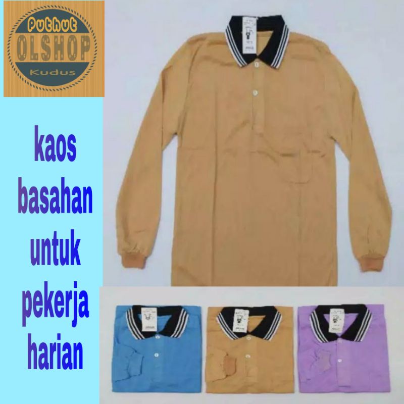 Kaos kerah lengan panjang/kaos proyek berkebun bertani murah/kerah latif