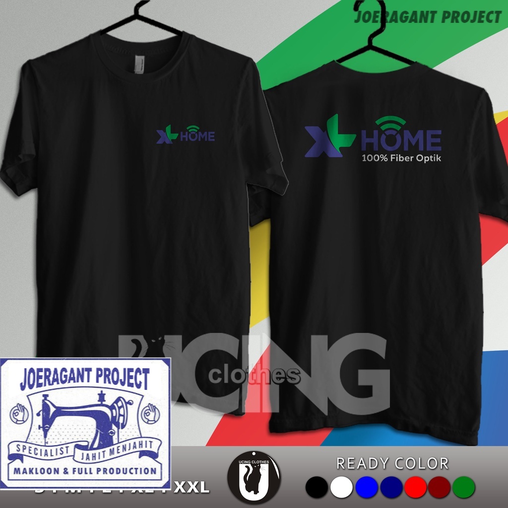 Kaos Baju XL Home 100% Fiber Optik Kaos Perusahaan -JP