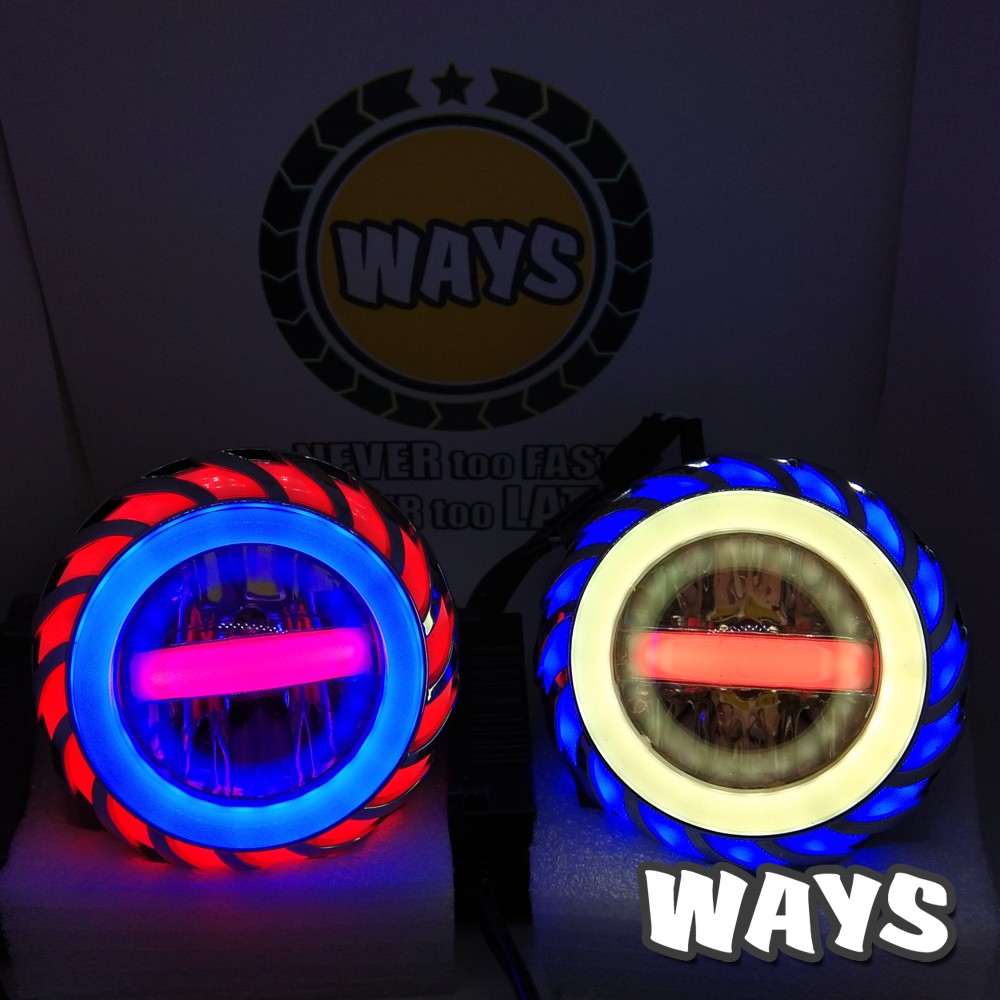 [L093] Lampu Depan Projie Proji LED Bulat Spiral Motor Beat Vario Scoopy Fino Vixion CBR R15 Ninja