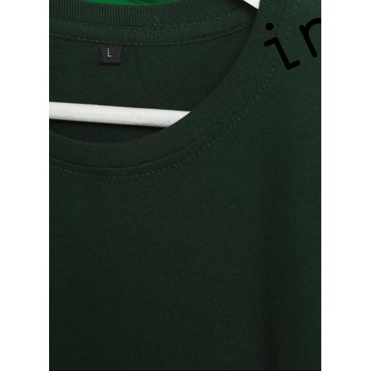 KAOS POLOS LENGAN PENDEK COTTON COMBED 30S PREMIUM-Hijau Botol