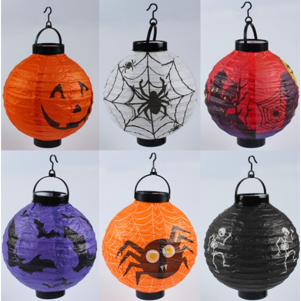 LT lentera lantern lampion halloween bentuk labu pumpkin laba-laba kelelawar properti rumah hantu