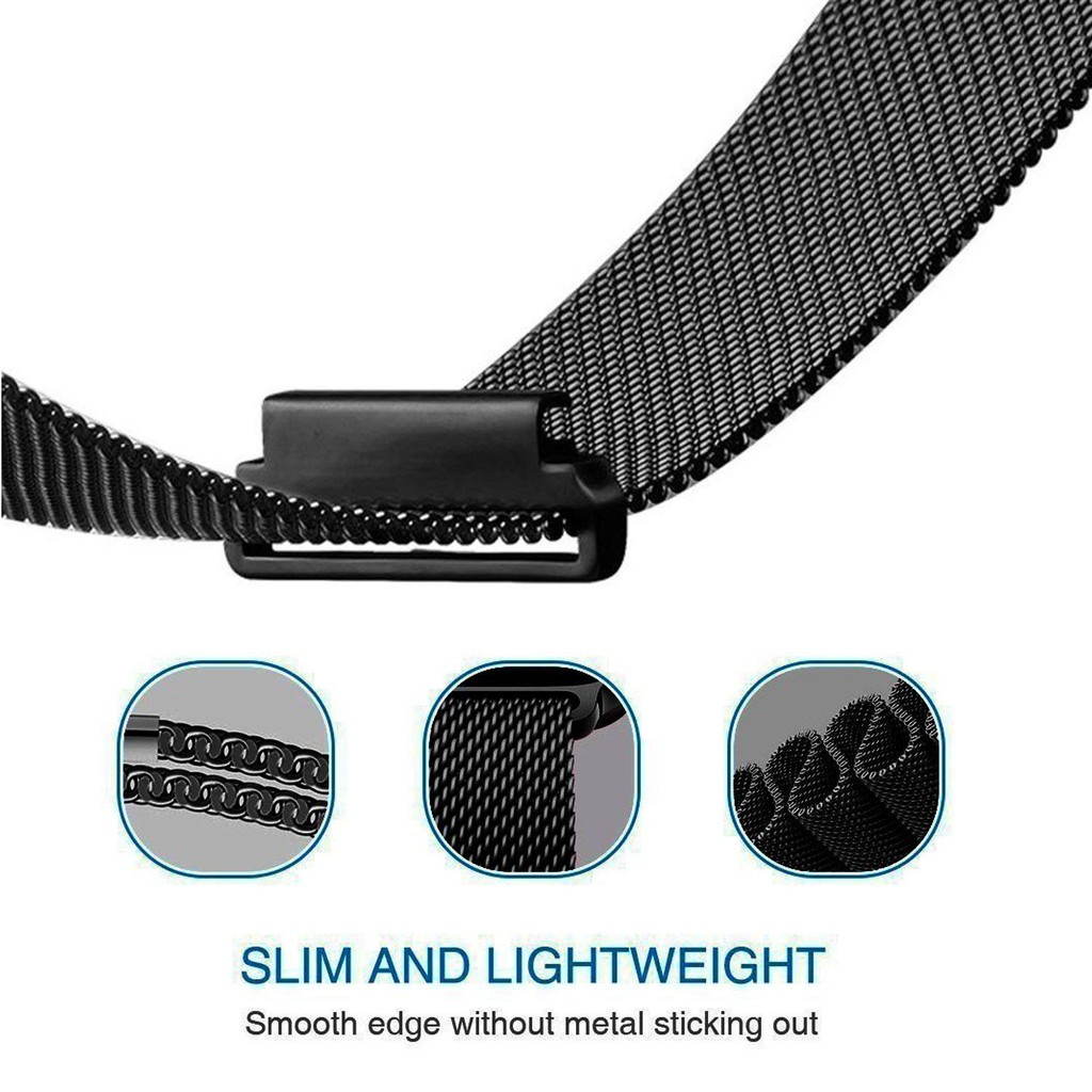 Strap Milanese Loop Untuk Samsung Galaxy Watch 42MM / Active 1 2 40mm 44mm / Amazfit GTS Lugs 20mm