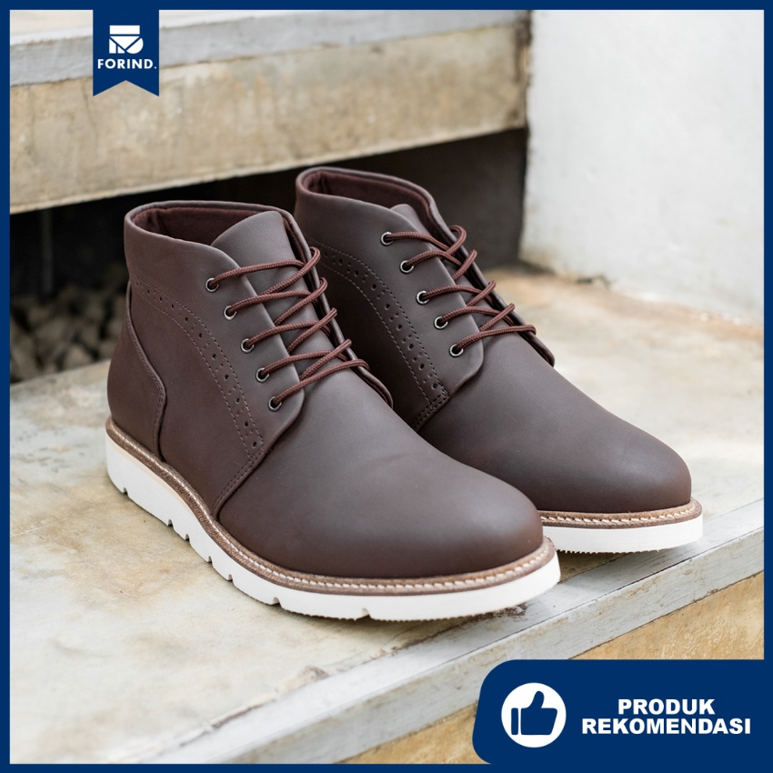 Marseille Brown | Sepatu Boots Coklat Pria Casual Kerja Cowok Boot Vintage Klasik Kasual Laki Original | Lvnatica x FORIND