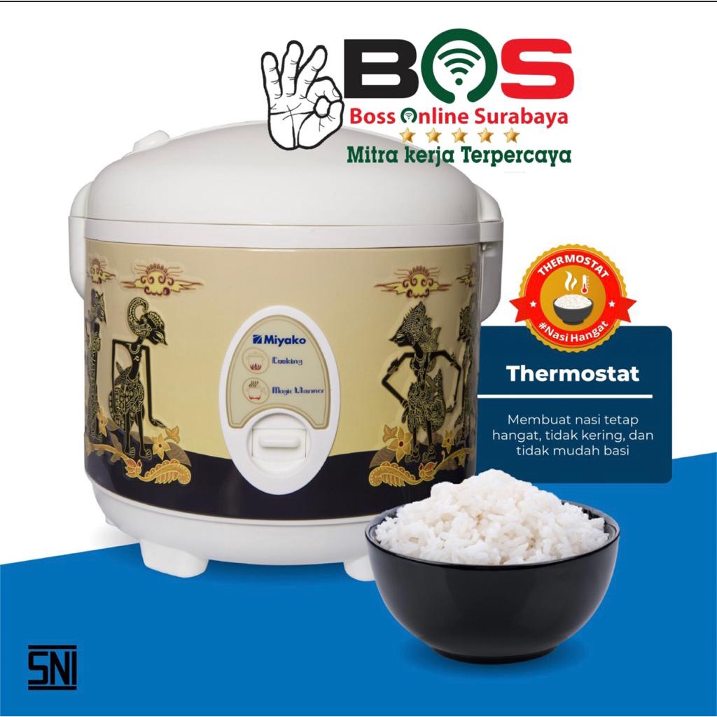 Penanak Nasi Rice Cooker Miyako Magic Warmer Plus Miyako MCM-508 BTK WYG
