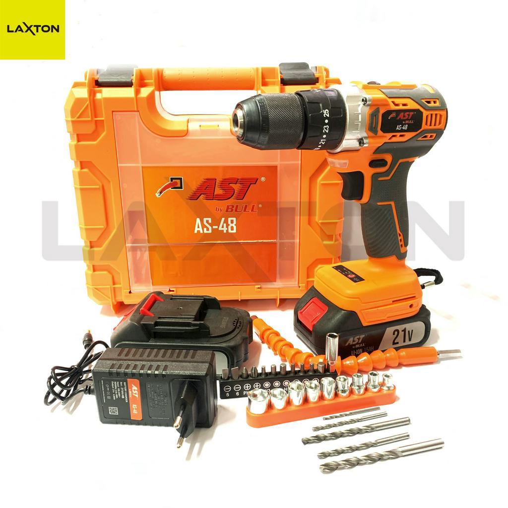 AST Mesin Bor Palu Beton Baterai Tangan Impact Cordless Drill Cas 13mm