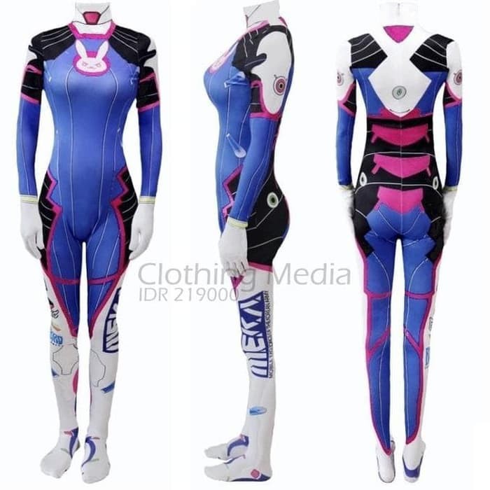 bodysuit zentai d.va overwatch cosplay full dva kostum baju unitard