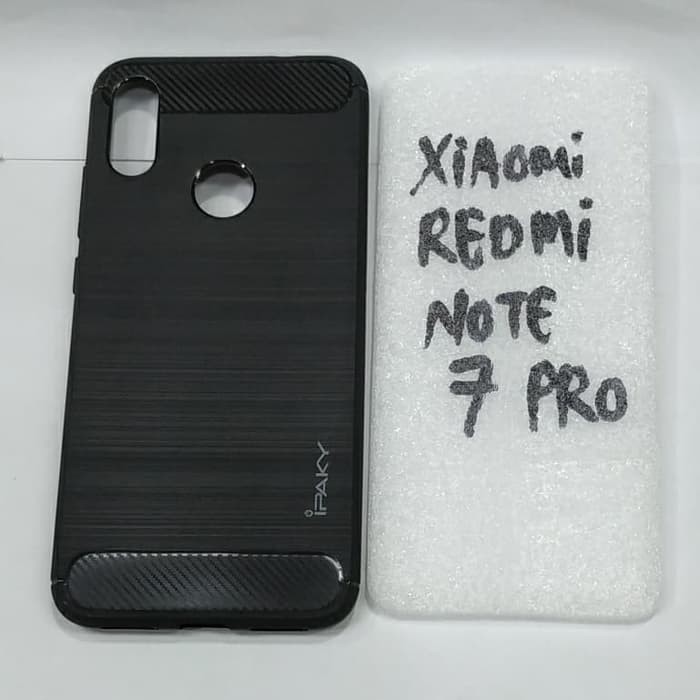 XIAOMI REDMI NOTE 7 PRO softcase ipaky silikon karet hitam mantap