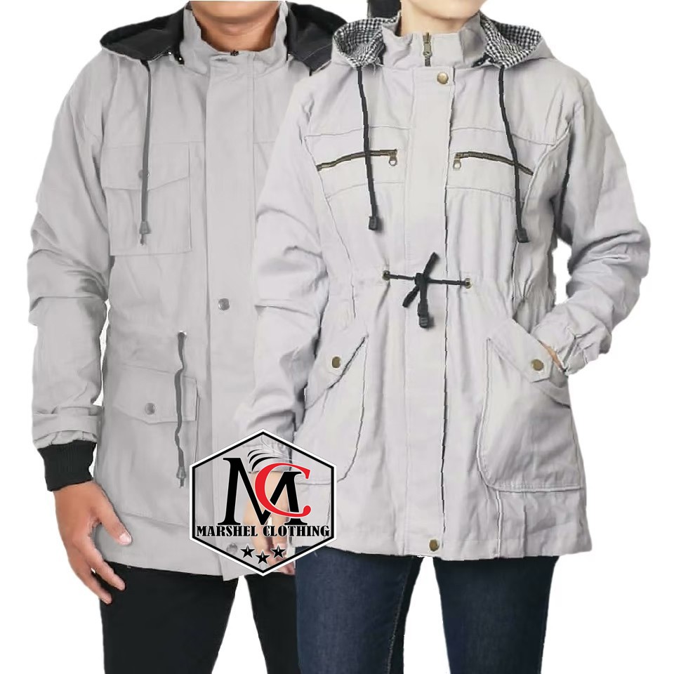 RCL - JAKET PARKA POLOS PRIA WANITA - JAKET COUPLE PARKA - JAKET PARKA PASANGAN ( HARGA SEPASANG )