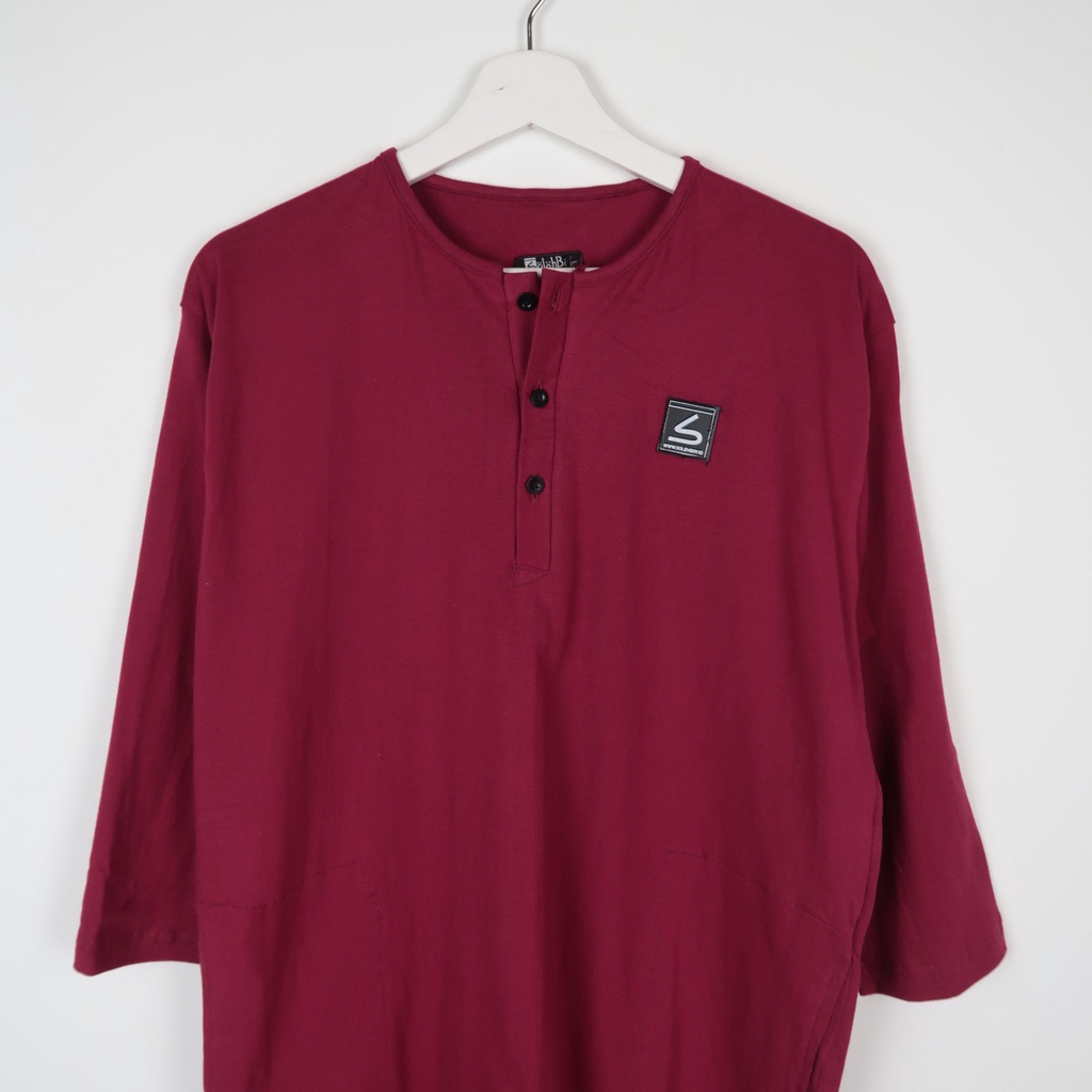 Baju Muslim Pria / Baju Koko Pria Dewasa / Baju Kurta Kasual Muslim - Soleh Ali Maroon