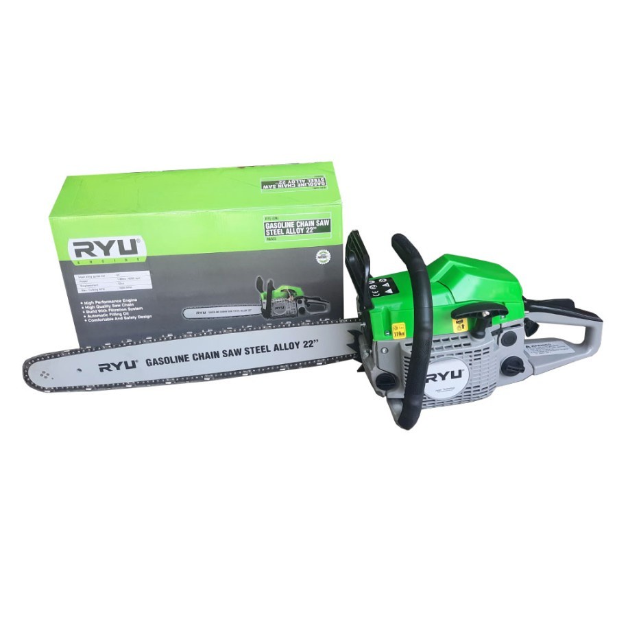 CHAINSAW RYU RGS-22 CHAIN SAW 2 TAK 22 INCH SENSO 55 CM GERGAJI KAYU