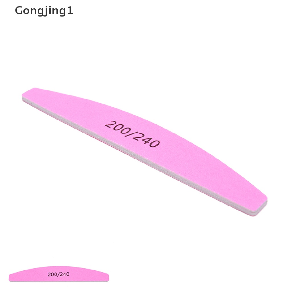 Gongjing1 Balok Spons Kikir Kuku 200 / 240 Warna Pink Untuk Salon / Nail Art