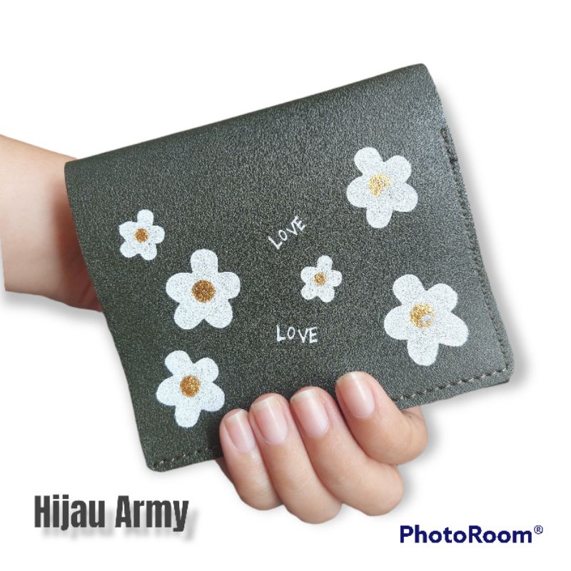 Dompet Wanita IMPORT KOREA Motif Flowery Lipat Pendek Fashion Dompet Cewek