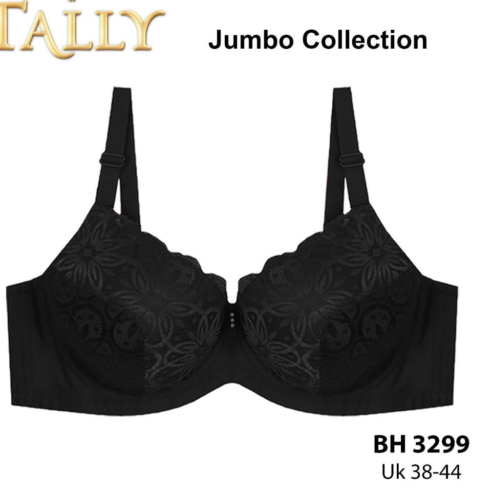 Barang Pilihan.. TALLY Bra Set Jumbo Ada Kawat Bahan Renda Busa tipis Cup D/E Kait 4 Cup Jumbo BH 32