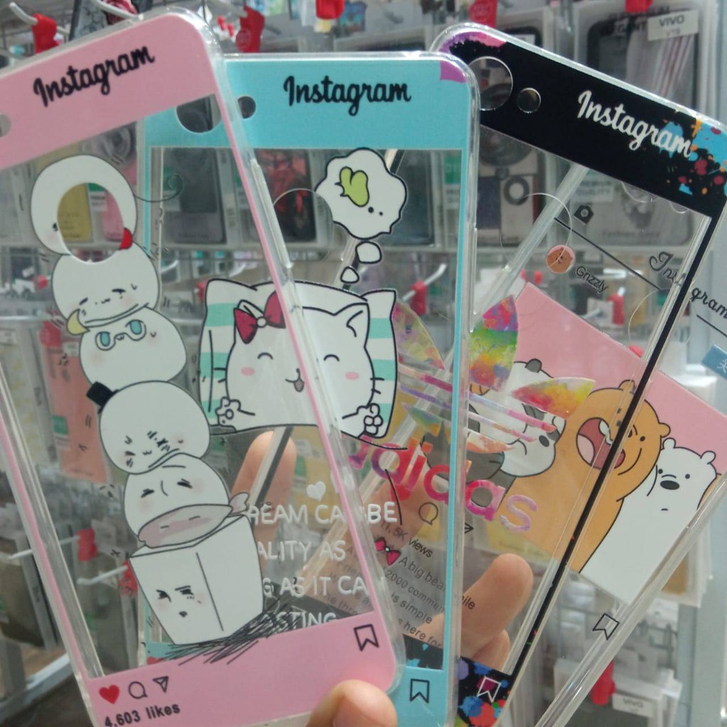 Case Fuze OPPO A7 A3S A5  C1 F5 A79 F7 F9 NEO 9 A37 Glass Model Kartun Casing Untuk Cewek Cowo