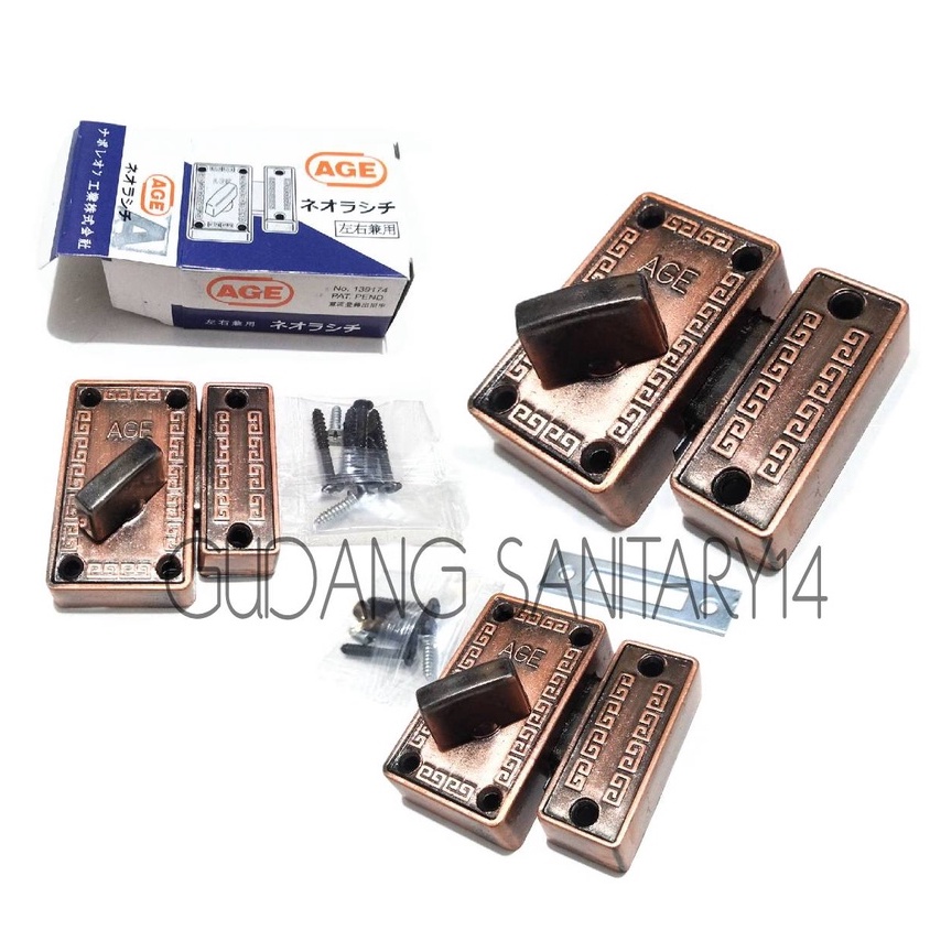 Grendel putar antik grendel kunci pintu slop brown antik grendel putar age model kuno