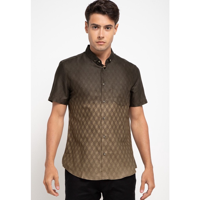 Kemeja Distro Kemeja Cowok Men Atasan Pria Casual D3M8 MANZONE Lengan Pendek Slim Fit GuttenbergBrow