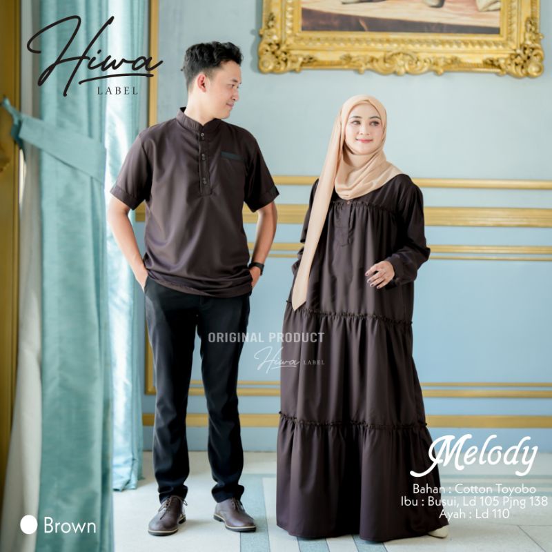 COUPLE GAMIS KOKO LENGAN PENDEK KATUN TOYOBO POLOS ORI HIWA