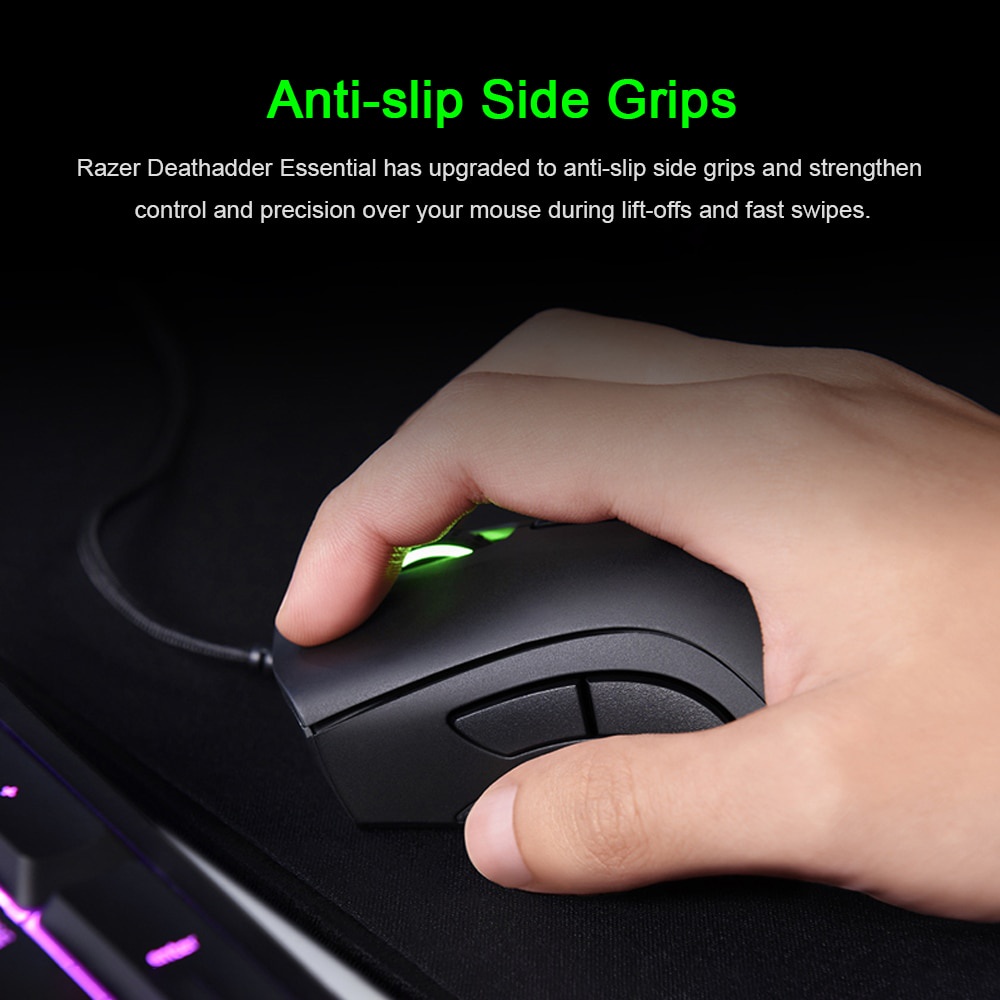 Razer Mouse Gaming Kabel Usb 6400DPI Sensor Optik 5 Tombol Independenly Untuk Laptop / PC