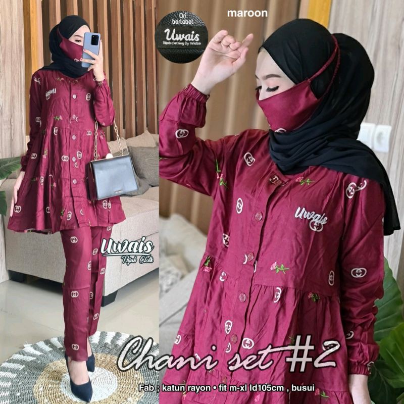 Baju Set Cantik / Setelan Wanita Muslimah Syari Modern Terbaru Murah 2020 Chani Set by Uwais