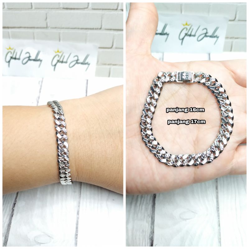 GELANG SISIK NAGA UKIR KOPONG PERAK ASLI S925 CC597