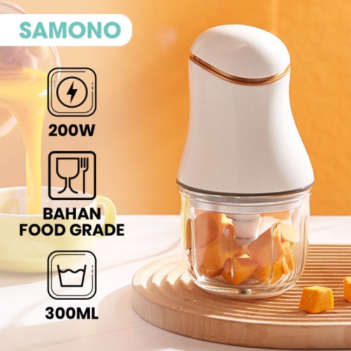 Samono 200W Food Chopper Mini Kaca Blender Multifungsi Food Processor Blender Kapsul Daging dan Sayur 2 Speed